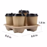 Customized Biodegradable Food Packaging Paper Pulp Hot Cold Drink Cardboard Cup Carrier Take Away Coffee Tea 2/4 Cup Holder - Image 2
