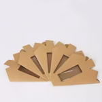Custom Handmade Triangle Kraft Paper Boxes for Sandwich Take Out Packaging Customizable Sandwich Containers - Image 2