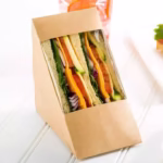 Custom Handmade Triangle Kraft Paper Boxes for Sandwich Take Out Packaging Customizable Sandwich Containers - Image 3