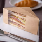 Custom Handmade Triangle Kraft Paper Boxes for Sandwich Take Out Packaging Customizable Sandwich Containers - Image 4