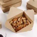 Custom Eco-Friendly Take Away Container Kraft Food Grade Lunch Box Food Takeout Packaging Box for Salad Sandwich Cake
