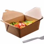 Custom Eco-Friendly Take Away Container Kraft Food Grade Lunch Box Food Takeout Packaging Box for Salad Sandwich Cake - Image 4