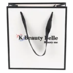 Biodegradable Clothing Shopping Packaging Digital Printed Hight Quality Black and White Cardboard Paper Bags - Imagen 3