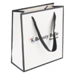 Biodegradable Clothing Shopping Packaging Digital Printed Hight Quality Black and White Cardboard Paper Bags - Imagen 4