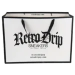 Biodegradable Clothing Shopping Packaging Digital Printed Hight Quality Black and White Cardboard Paper Bags - Imagen 5