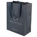 Custom Logo Printed Luxury Black Gift Wrap Paper Bags Premium Shopping Paper Bags with Handles for Boutique/Retail - Image 6