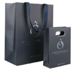 Custom Logo Printed Luxury Black Gift Wrap Paper Bags Premium Shopping Paper Bags with Handles for Boutique/Retail - Image 3
