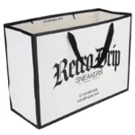 Biodegradable Clothing Shopping Packaging Digital Printed Hight Quality Black and White Cardboard Paper Bags - Imagen 6
