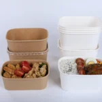 Disposable 500ml 750ml 1000ml 1300ml  Food Packing Rectangular Paper Containers Eco Friendly Square Paper Bowl - 画像 (3)