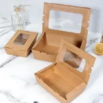 YBLPAK Disposable Kraft Food Paper Box Custom Logo Printed Meals Lunch Tray Container Take Away Packaging