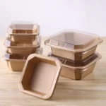 YBLPAK 17oz Octagon Paper Bowls OEM Disposable Food Containers Paper Salad Box with Lid Suitable for Diet Salad Ice Cream Yogurt - 画像 (3)