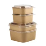 Custom Logo Printing Disposable Container Round Food Box Black Kraft Paper  Bowl - Imagen 2
