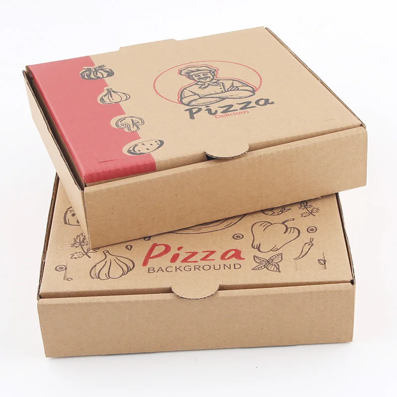 H10cd59d69d924962b36caa8729c3d05cX.webp Sales Wholesale Price Food Packaging Pizza Box 12 Inch 10 Inch Custom Design Food Box Corrugated Paper Brown Pizza Box With logo - Imagen 1