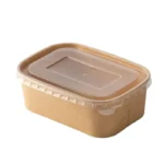 High Quality Customized 32 oz 1000ml Restaurant Take Away Food Salad Packaging Containers Kraft Paper Bowls  With Lid - Imagen 3