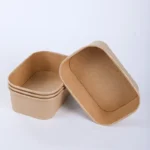 Disposable Lunch Fruit Salad Light Meal Box Rectangular Kraft White Paper Bowls With Lid Take Away Food Container – Image 3