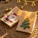 Christmas Party Favour Gift Goodie Packaging Paper Bags With Stickers Xmas Candy Cookie Treat Wrapping Paper Bags for Kids – Image 6