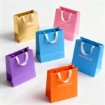 Luxury Art Paper Bag with Handle Custom Logo Embossed and Screen Printed for Premium Packaging of Clothing and Socks – Image 4