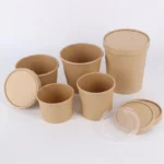 Soup and Frozen Dessert Ice Cream Container with Vented Flat Lid 12oz Take Out Cup with Lid for Soup and Ice Cream – Image 3