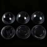 YBLPAK in Stock Disposable Plastic PET Cup Lids 74mm-98mm Clear Dome Flat Cross Hole Bottle Closures for Cold Drinks Iced Coffee - Image 5
