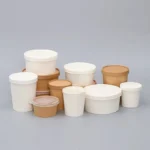 Single Wall Disposable Biodegradable Kraft Paper Cups Salad Bowl Lids Fast Food Take Away Container Soup Bowls for Soup Tea - Image 2