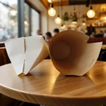 YBLPAK 12oz Custom Logo Horn Shaped Paper Cups Disposable Single Wall White Brown Kraft Paper Coffee Cups for Hot Beverages Soda - Image 3