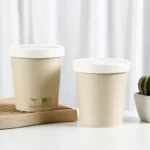 Xiamen PLA Coated Kraft Paper Soup Cup Custom Size With PP Paper Lid Compostable Hot Food Takeout Containers for Noodle Porridge