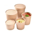 Custom Logo Noodle Packaging Cup Feature  Paper Soup Cup with Lid