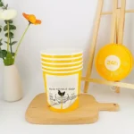YBLPAK Custom Logo Disposable 27oz Yellow Soup Noodle Paper Cups with Paper Covers Microwaveable Food Containers for Ramen Snack - Image 4