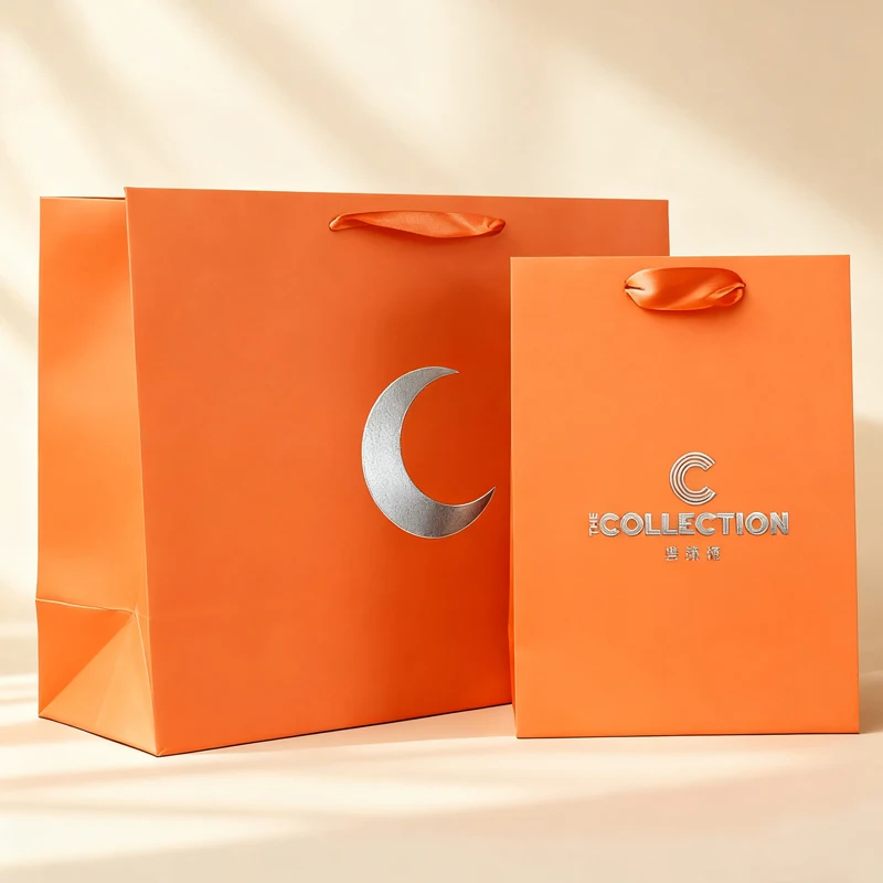 H23e3452176b249e596da5c2b22a920e5L.webp Custom Design Paper Bag With Ribbon Handle Luxury Clothing Shopper Bag for Packaging/Shoe/Shopping/Wedding Tote Bag - Imagen 1