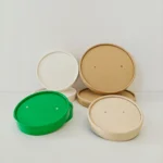 Xiamen 90mm 97mm 116mm Eco-Friendly Pilfer-Proof Paper Lid for Paper Bowl Soup Cup Salad Container Durable Paper Cover Easy Open