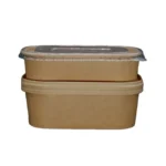 Custom Printed Disposable Kraft Paper Food Container White Lunch Salad Bowl with Logo