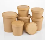 Disposable  Paper Cup  Packaging Food Container Kraft Paper Soup Cup with Lid