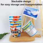YBLPAK Disposable 485mL Oatmeal Cup Eco Friendly Insulated Leakproof for School Breakfast Program Office Party Outdoor Adventure – Image 4