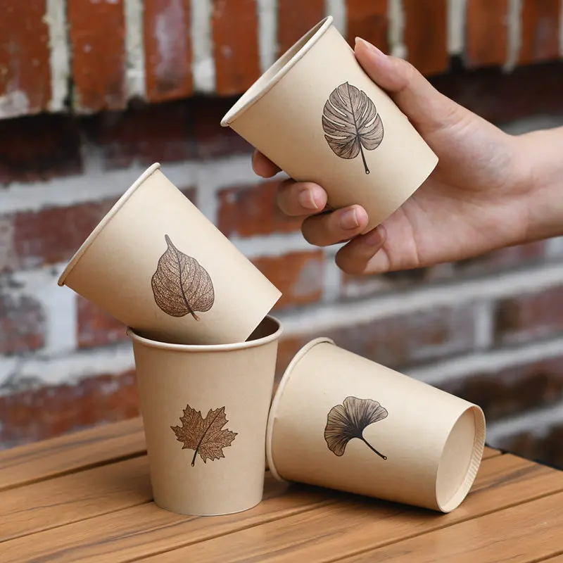 H30952e6ad63d46de9055b0b3ec308df7g.webp YBLPAK Wholesale 8oz Single Wall Biodegradable Eco-Friendly Craft Paper Cup with Custom Logo for Beverages Disposable Coffee Cup - Image 1