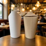 YBLPAK 12oz Custom Logo Horn Shaped Paper Cups Disposable Single Wall White Brown Kraft Paper Coffee Cups for Hot Beverages Soda - Image 2