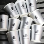 YBLPAK Eco-Friendly 8oz 12oz 16oz 20oz Double Wall Brushed Silver Paper Cups Insulated for Hot Coffee Boba Tea Wine Beer Tequila – Image 3