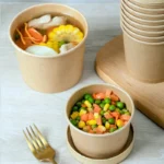 High Quality Biodegradable Kraft Paper Salad Bowl with Lid Custom Printed PLA Coating for Pizza Bread Cookie Embossing Handling - 画像 (2)