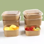 Wholesale 750ml-1000ml Eco-friendly Paper Salad Bowls with Lid for Takeout for Bread and Hamburger - Image 2