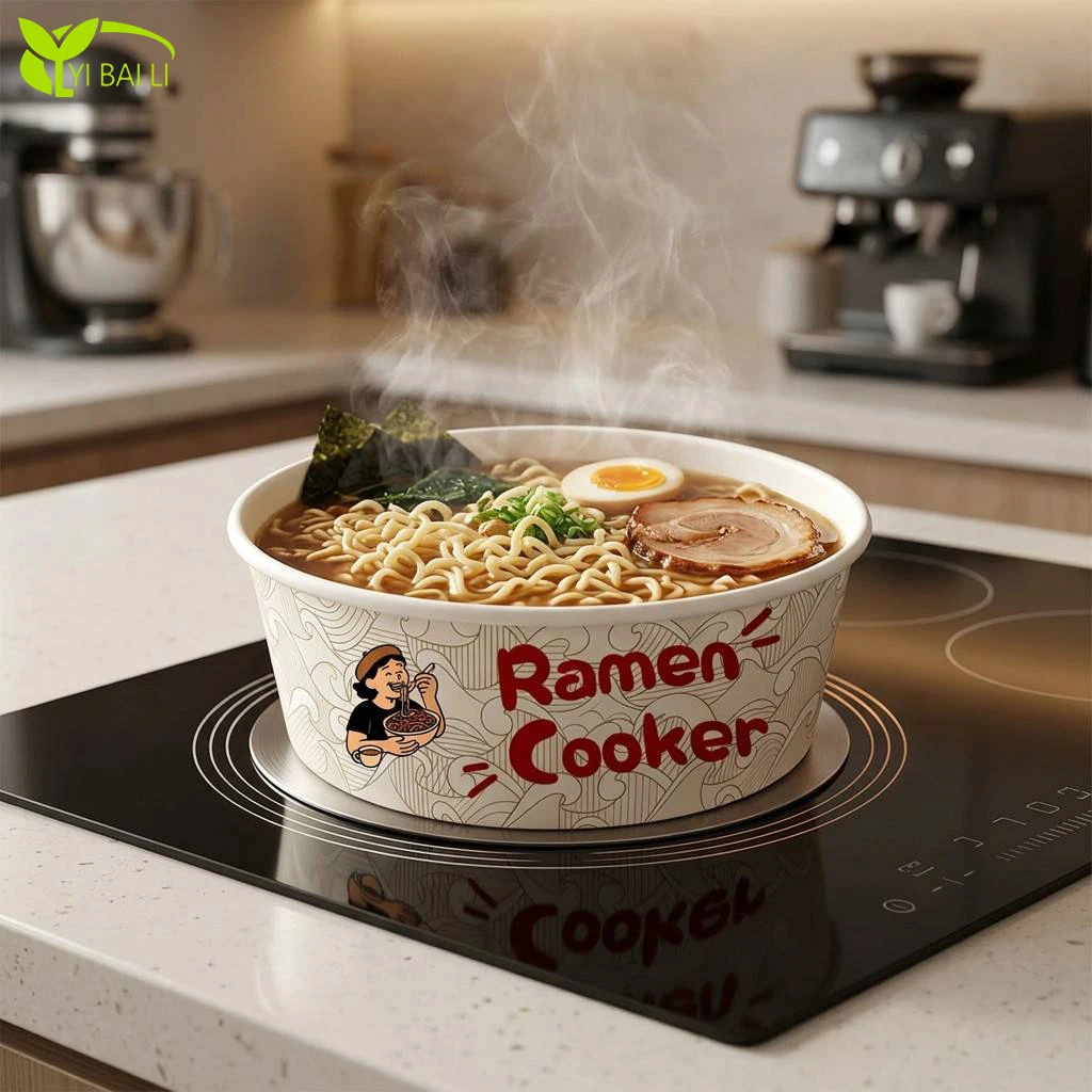 H357e9c3a4a66475daf8ed08592a9ec00d.webp OEM ODM Induction-Heatable Paper Bowl Disposable Kraft Ramen Noodle Soup Container with Custom Logo Print for Shop – Image 1