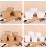 Disposable 8oz 12oz 16oz 24oz Paper Food Container Eco Friendly Take Away Food Snack Packaging Paper Soup Cups With Lids - Image 3