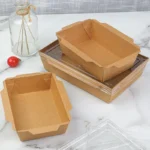 YBLPAK Eco Friendly Biodegradable Kraft Paper Meal Boxes with Transparent Lids Microwaveble for Take Away Food Sushi Salad Lunch - Image 3