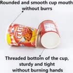 YBLPAK Disposable 469ml Double Wall Noodle Cup with Sealing Lid and Plastic Fork Paper Container for Snack Jelly Mashed Potatoes - Image 2