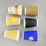 YBLPAK Manufacturer's Eco Friendly Ripple Wall Corrugated Coffee Cup Insulated Recyclable Paper Cups for Hot/Cold Beverages Milk – Image 4
