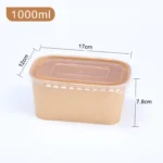 Manufacturer Wholesale Disposable Take Away Kraft Paper Salad Bowl with PET Lid Kraft Paper Bowl – Image 6