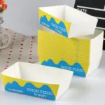 YBLPAK Food Grade 1.5LB Paper Boat Disposable Food Trays for Hot Dog Taco Bell Cookie Salad Sushi Snack Bread Sandwich Hamburger