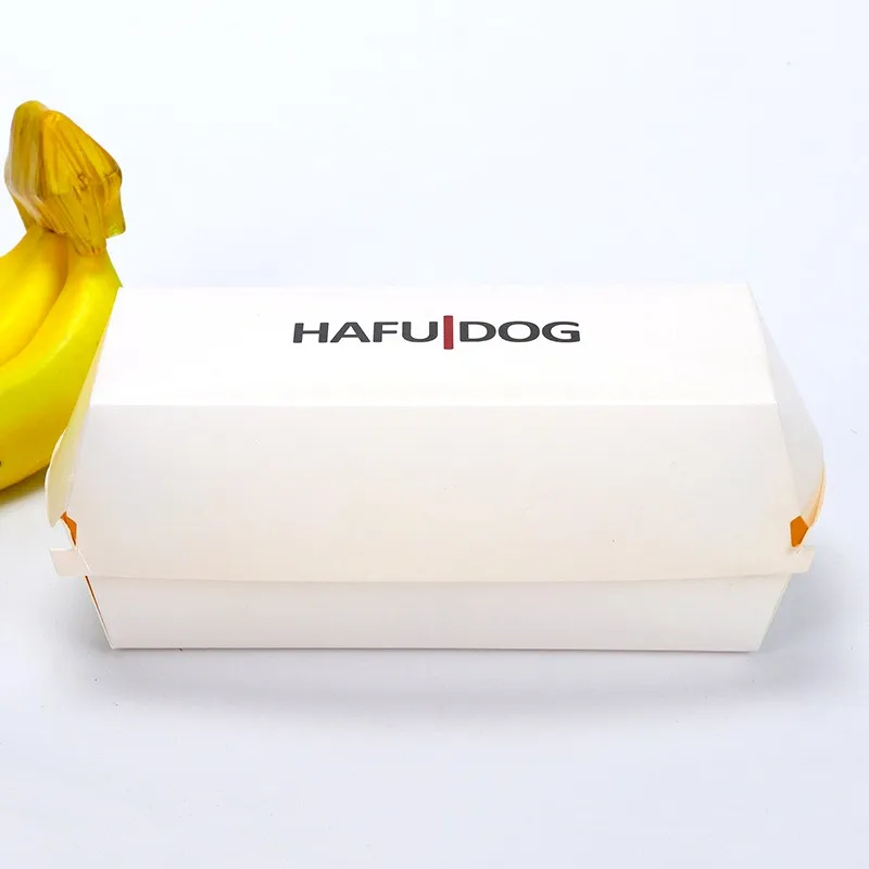 H4be671a5ffd04416a2896a9e2626d4a7z.webp YBLPAK Hot Disposable Sandwich Box Recyclable White Kraft Paper Burger Box Greaseproof Fast Food Packaging for Picnic Restaurant - 画像 (1)