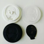 YBLPAK 90mm Disposable Clear Black White Coffee Cup Lids Airtight Plastic Lid for 12oz 16oz 20oz Cup Plastic Injection Lid Cover