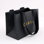 BTO Custom logo Christmas Luxury Black Gift Paper Bag Shoes Clothes Shopping Wedding Gift Paper Bags for Small Business