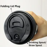 YBLPAK 90mm Disposable Clear Black White Coffee Cup Lids Airtight Plastic Lid for 12oz 16oz 20oz Cup Plastic Injection Lid Cover - Image 2
