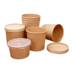 Disposable Wholesale 8oz-32oz PE Coated White Paper Bowl 1500ml Container Paper Cup Soup Cup Custom Logo Paper Plates Bowls